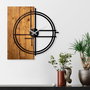 Wallity Reloj de Pared Decorativo de Madera Nogal Claro y Negro